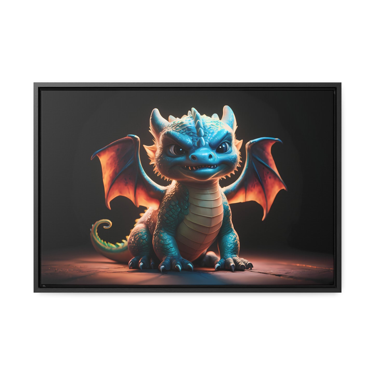 Fierce Baby Dragon Guardian - Gallery Canvas Wraps, Horizontal Frame