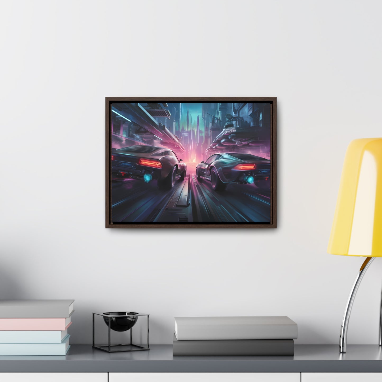 Neon Horizon: Velocity Clash - Gallery Canvas Wraps, Horizontal Frame