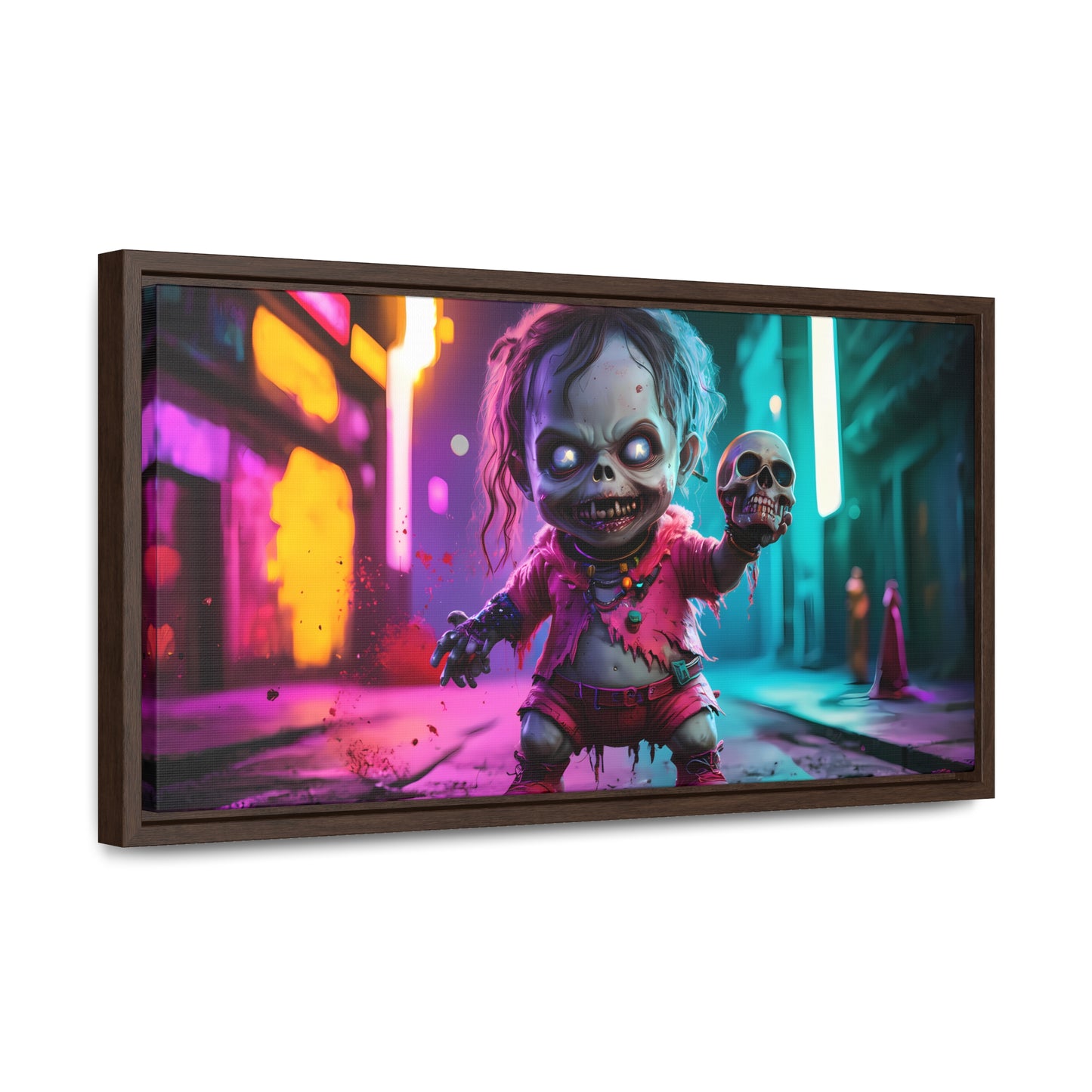 Nightmare in Neon City - Gallery Canvas Wraps, Horizontal Frame