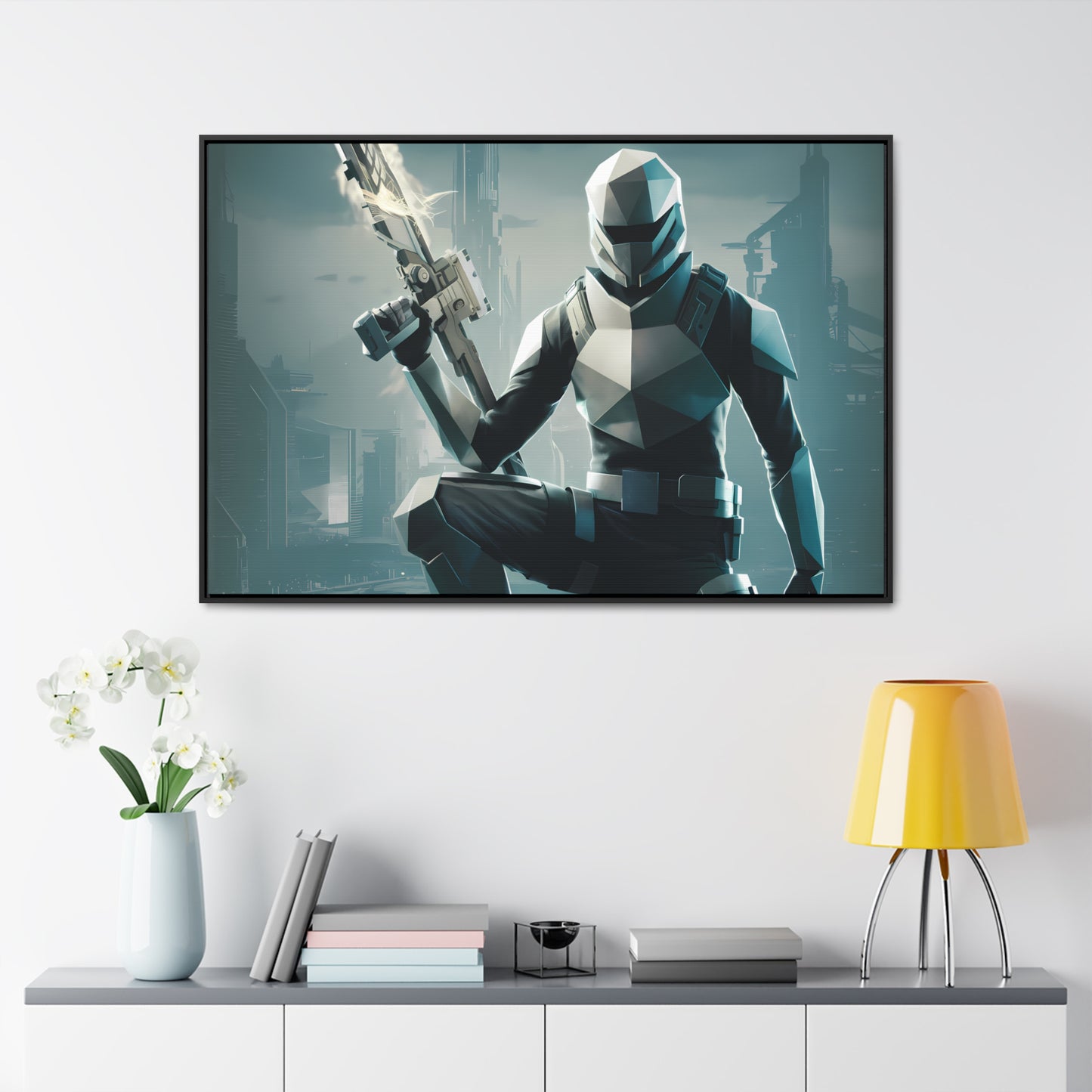 Guardian of the Futuristic Citadel - Gallery Canvas Wraps, Horizontal Frame