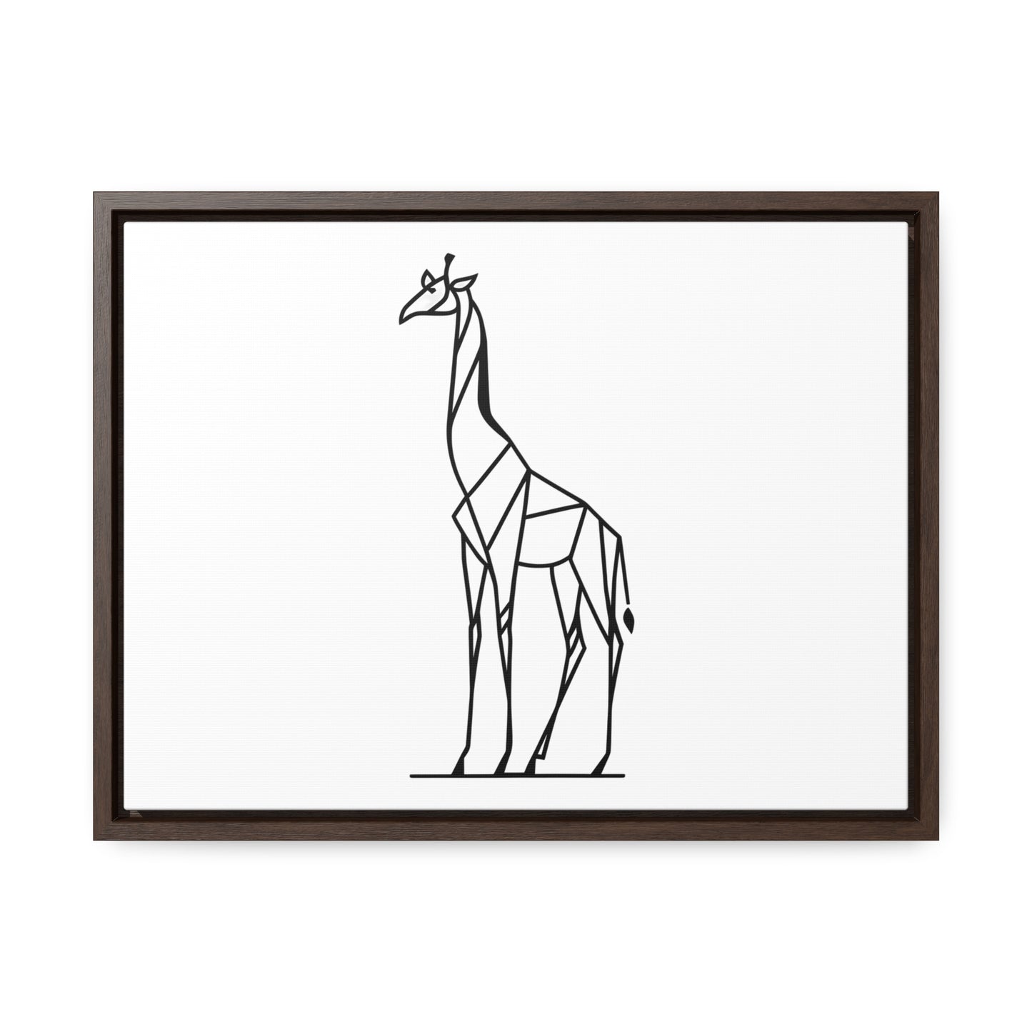 Geometric Giraffe Silhouette - Gallery Canvas Wraps, Horizontal Frame