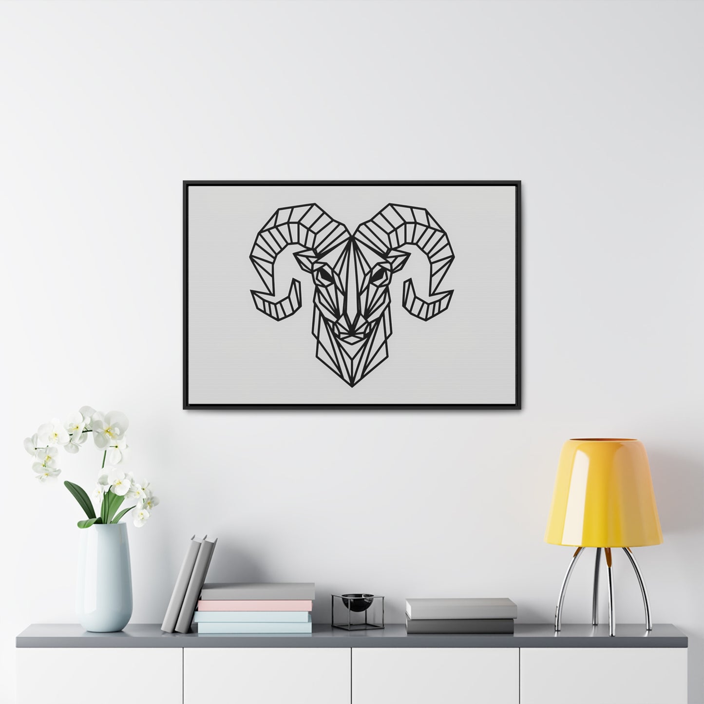 Geometric Ram's Head - Gallery Canvas Wraps, Horizontal Frame