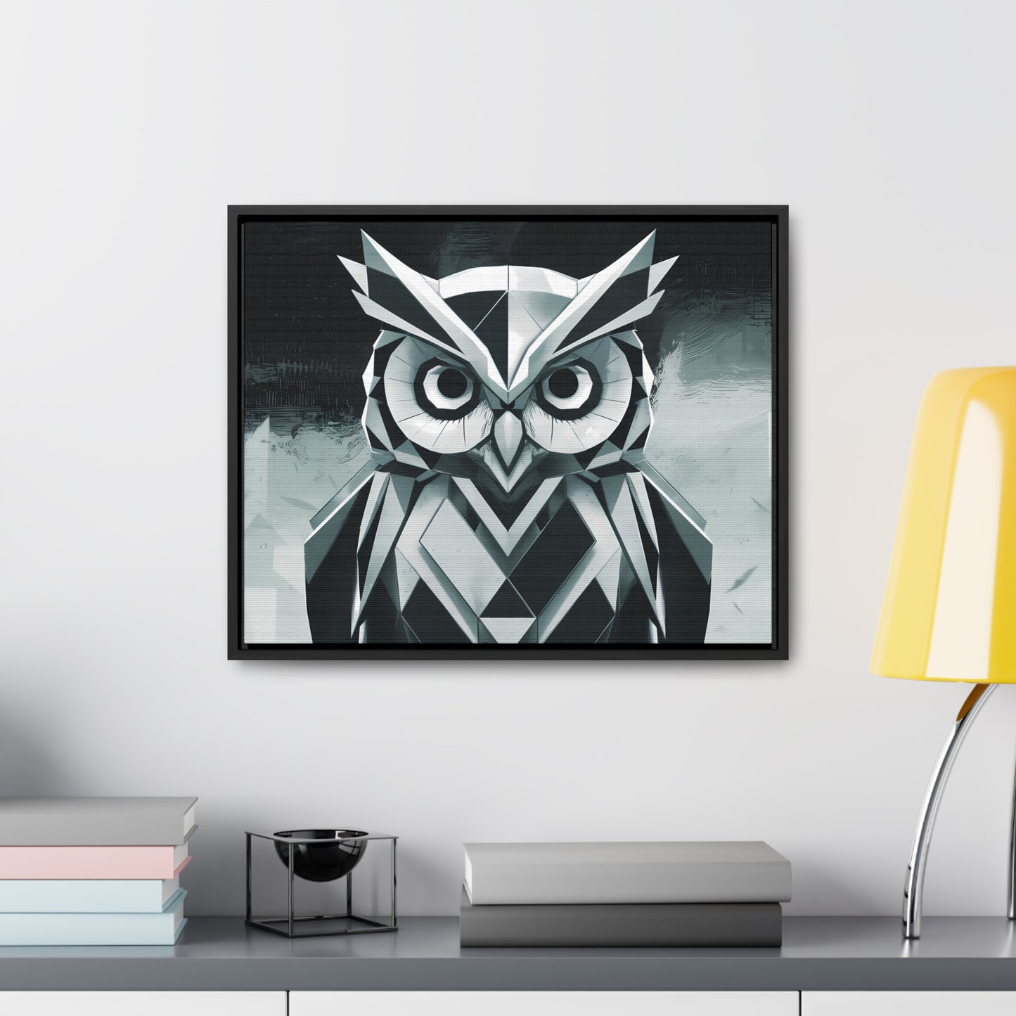 "Geometric Sentinel" - Gallery Canvas Wraps, Horizontal Frame