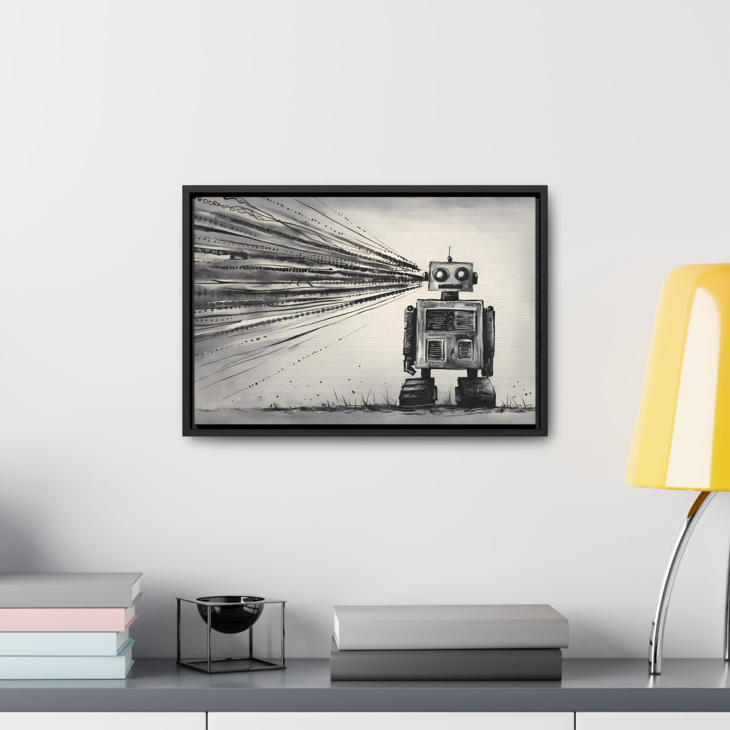 Echoes of the Machine Mind - Gallery Canvas Wraps, Horizontal Frame