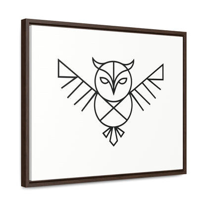 Geometric Owl Symbol - Gallery Canvas Wraps, Horizontal Frame