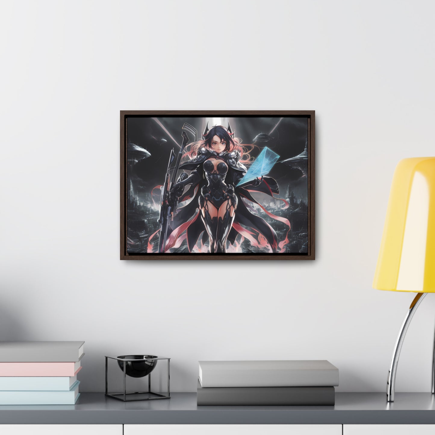 The Sentinel of Neon Skies - Gallery Canvas Wraps, Horizontal Frame