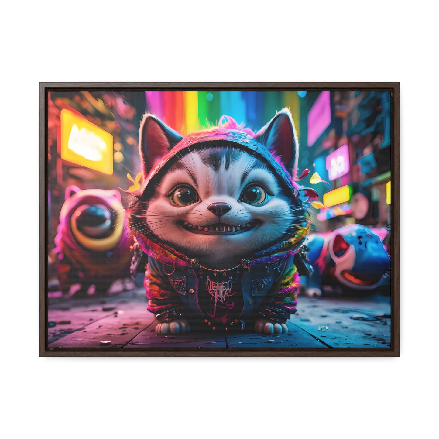 Cyberpunk Alley Cat Adventures - Gallery Canvas Wraps, Horizontal Frame