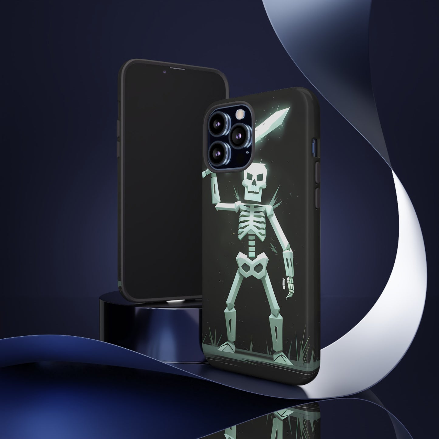 Geometric Skeleton Swordsman - Smartphone Tough Cases