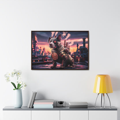 Cyber Canine: Steampunk Sentinel - Gallery Canvas Wraps, Horizontal Frame