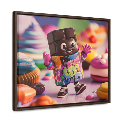 "Choco-Buddy's Sweet Adventure" - Gallery Canvas Wraps, Horizontal Frame