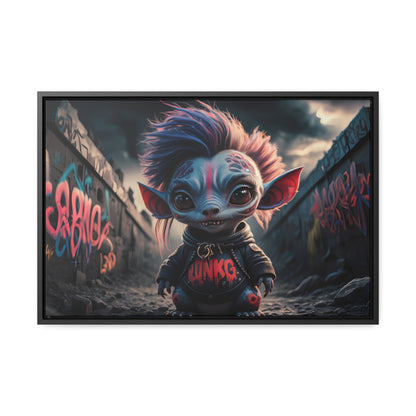 Rebel Gremlin in the Neon Alley - Gallery Canvas Wraps, Horizontal Frame