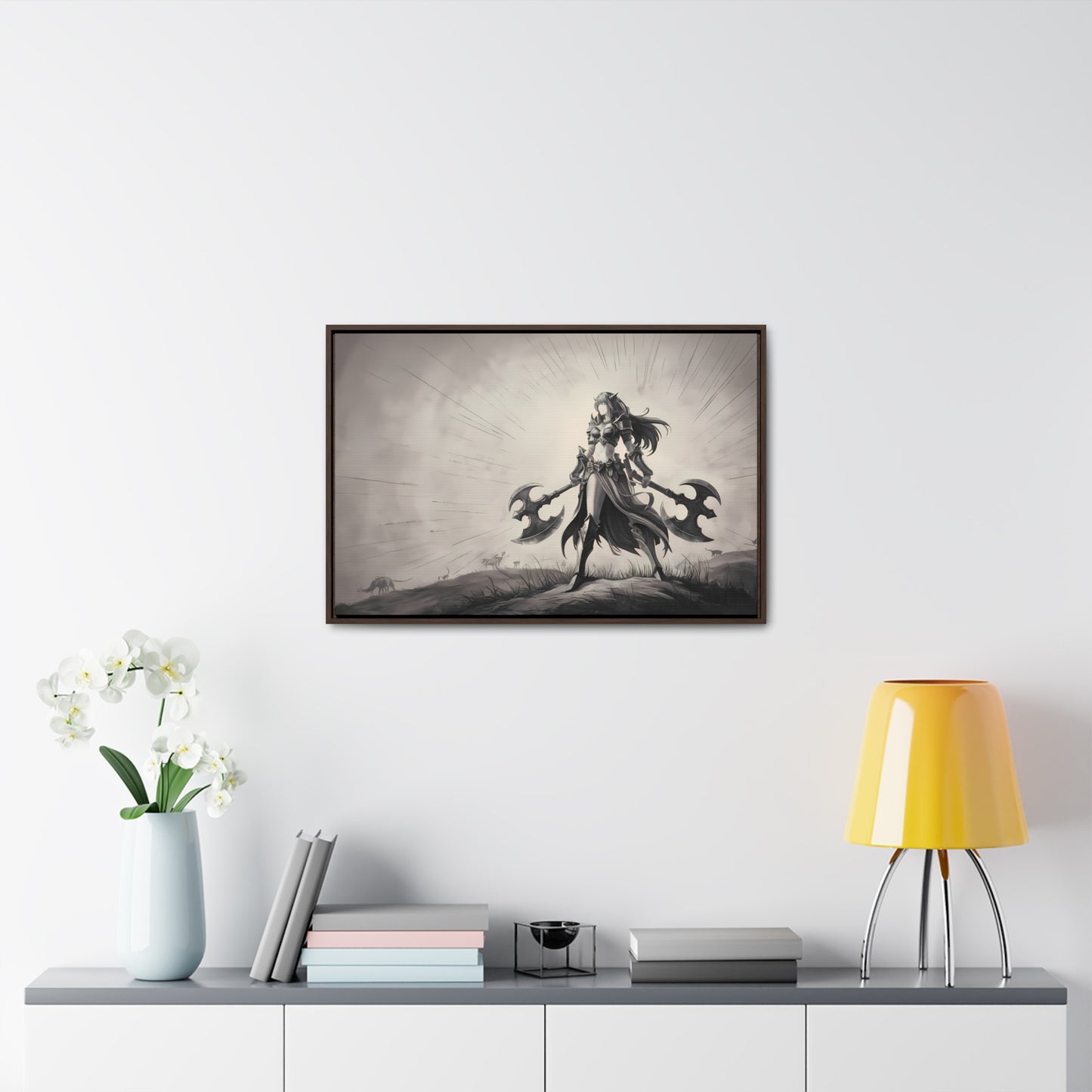 Warrior of the Twilight Plains - Gallery Canvas Wraps, Horizontal Frame