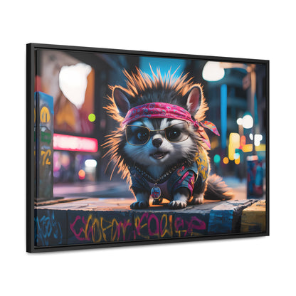 Rebel Pup on the Streets - Gallery Canvas Wraps, Horizontal Frame