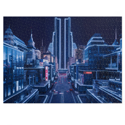 Neon Cityscape at Night - Jigsaw Puzzle (30, 110, 252, 500,1000-Piece)