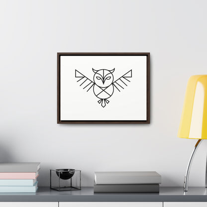 Geometric Owl Symbol - Gallery Canvas Wraps, Horizontal Frame