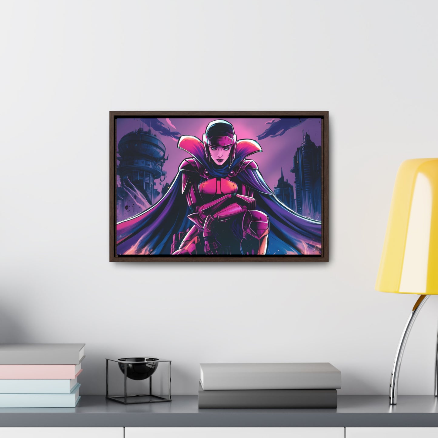 Guardian of the Neon Empire - Gallery Canvas Wraps, Horizontal Frame