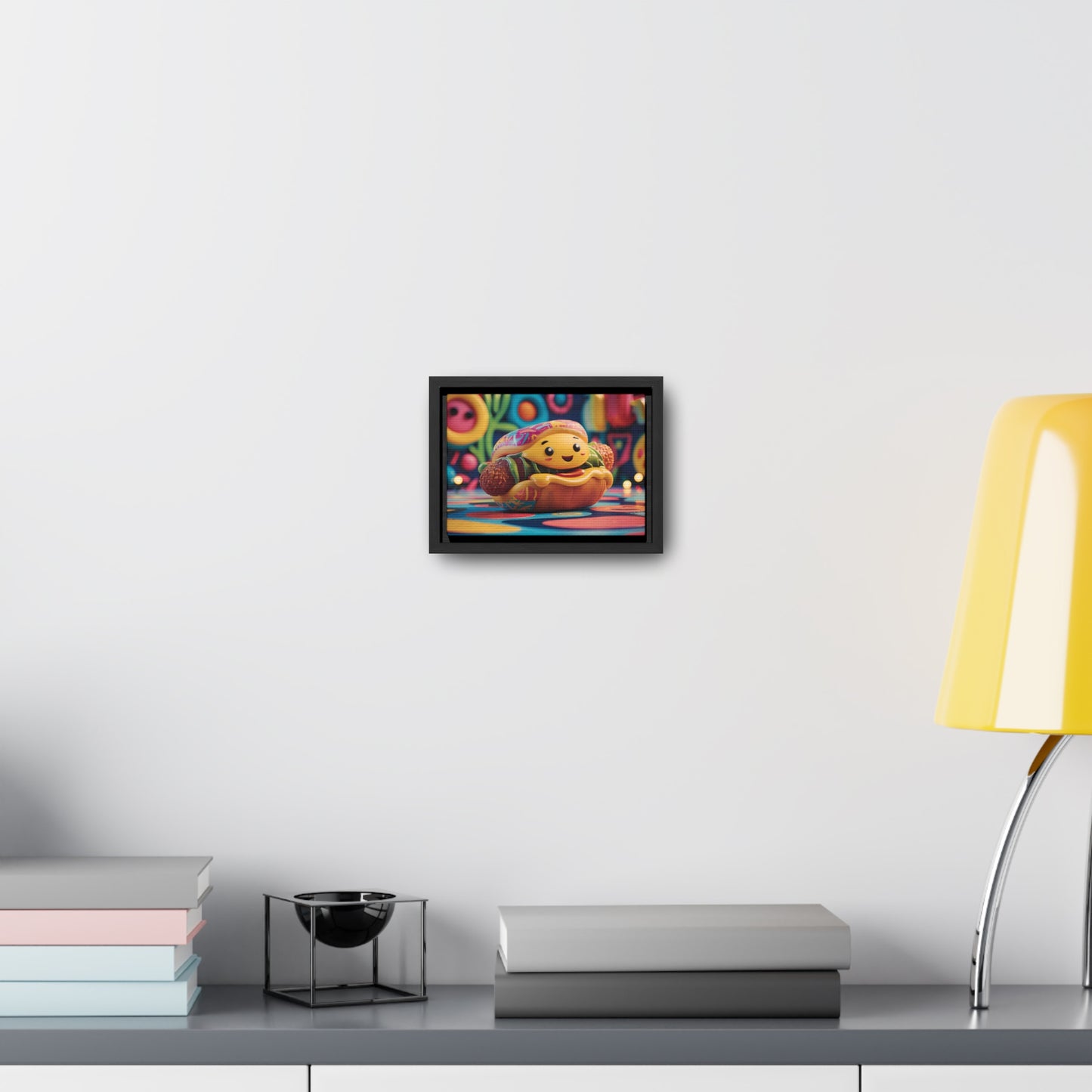 Cheerful Burger Adventure - Gallery Canvas Wraps, Horizontal Frame