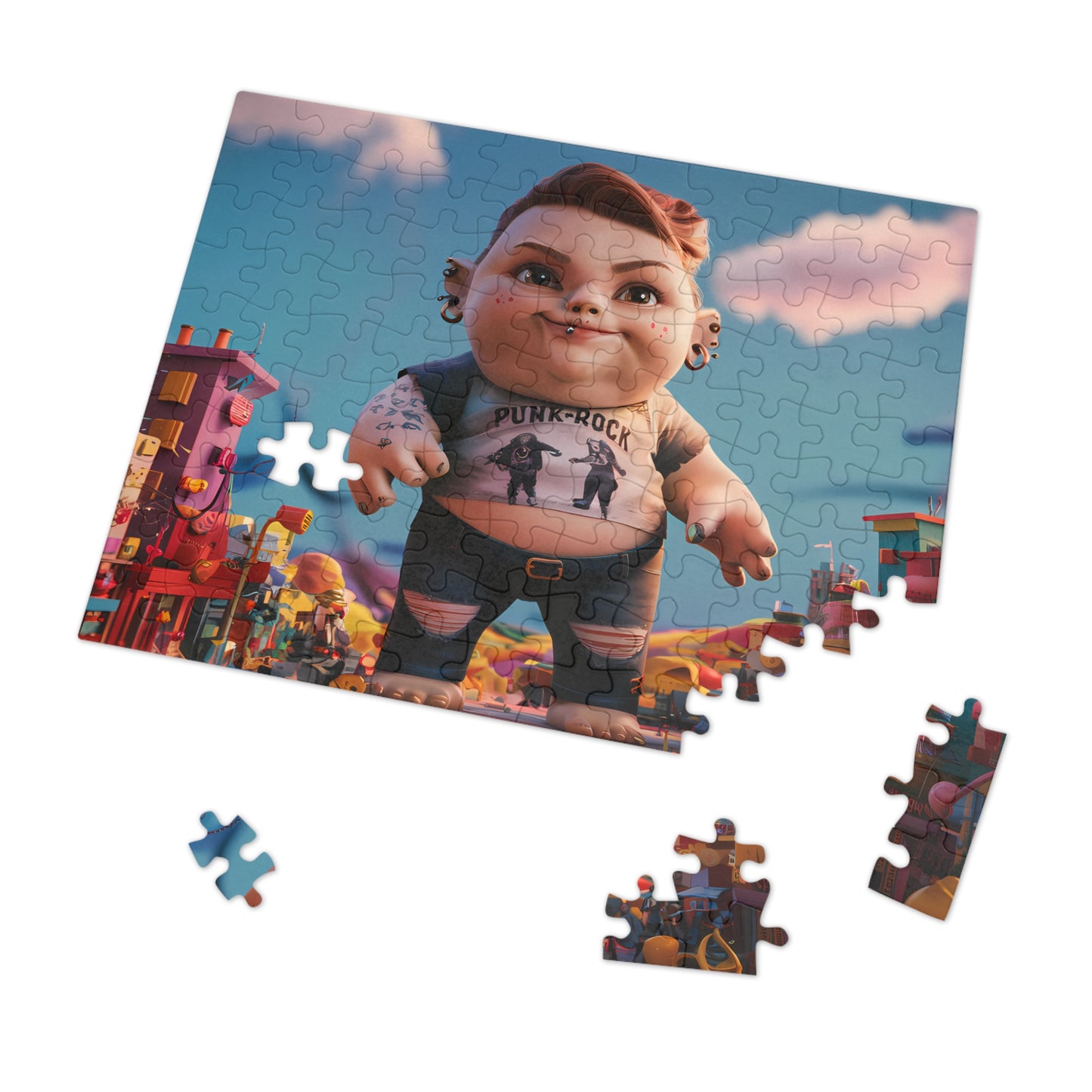 Punk Rock Giant in Toy Town - Jigsaw Puzzle (30, 110, 252, 500,1000-Piece)