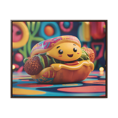 Cheerful Burger Adventure - Gallery Canvas Wraps, Horizontal Frame