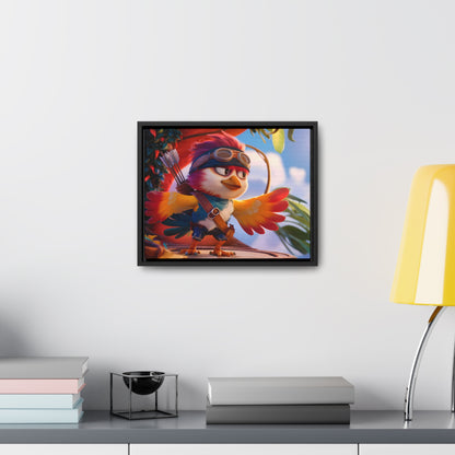 "Feathered Adventurer: The Brave Bird Archer" - Gallery Canvas Wraps, Horizontal Frame