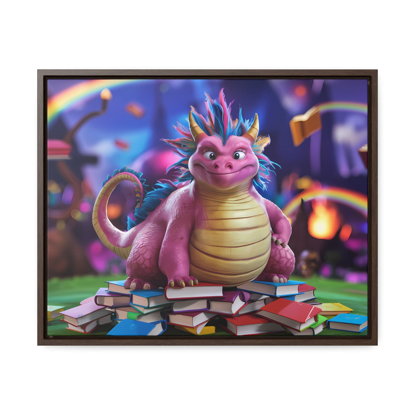 "Guardian of the Magical Library" - Gallery Canvas Wraps, Horizontal Frame