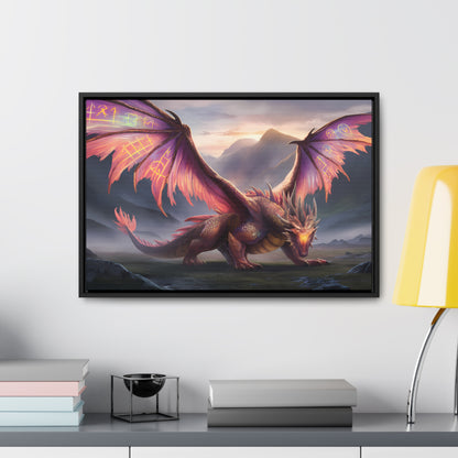 "The Arcane Guardian of the Crimson Peaks" - Gallery Canvas Wraps, Horizontal Frame