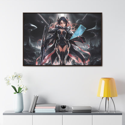 The Sentinel of Neon Skies - Gallery Canvas Wraps, Horizontal Frame