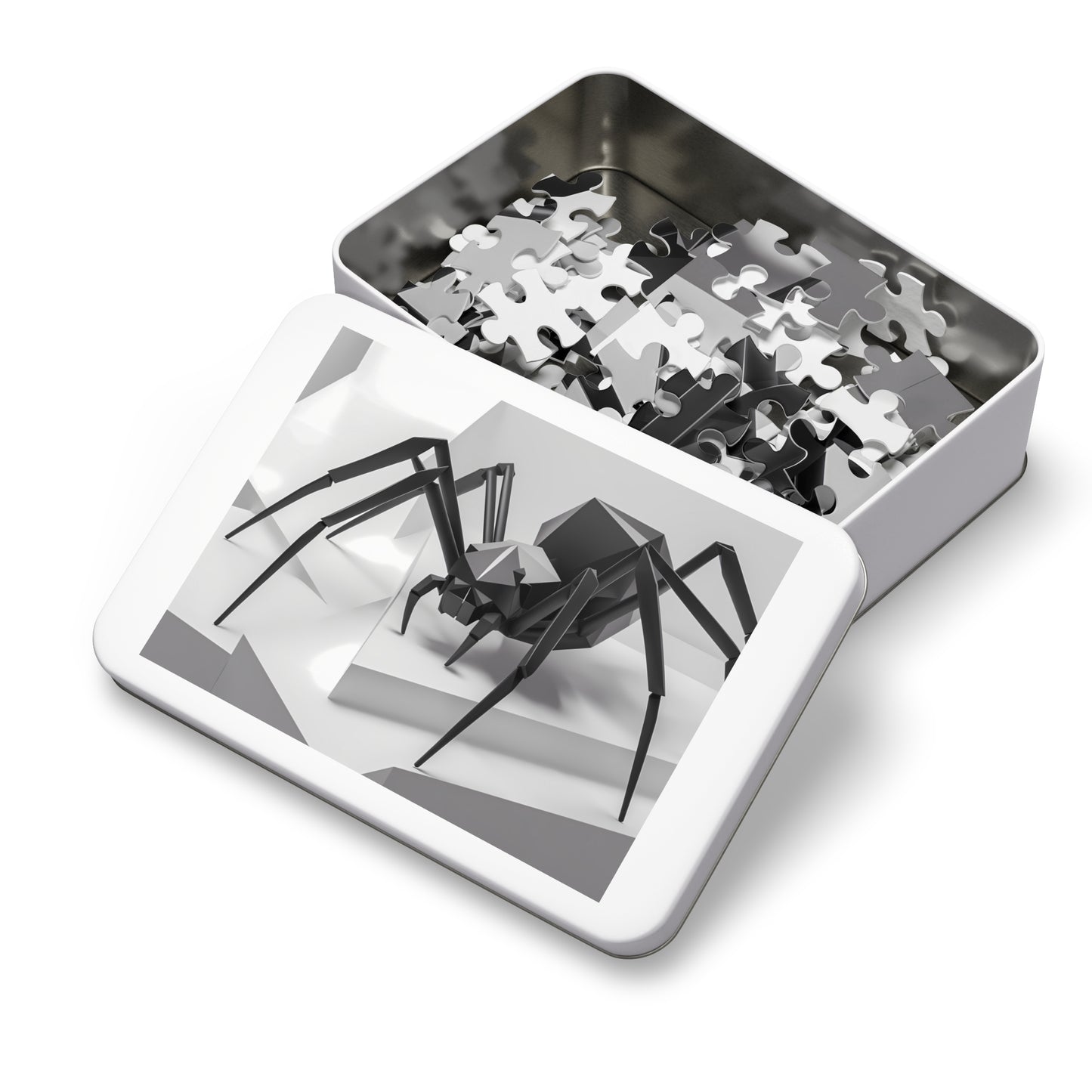 Geometric Arachnid in a Monochrome Maze - Jigsaw Puzzle (30, 110, 252, 500,1000-Piece)