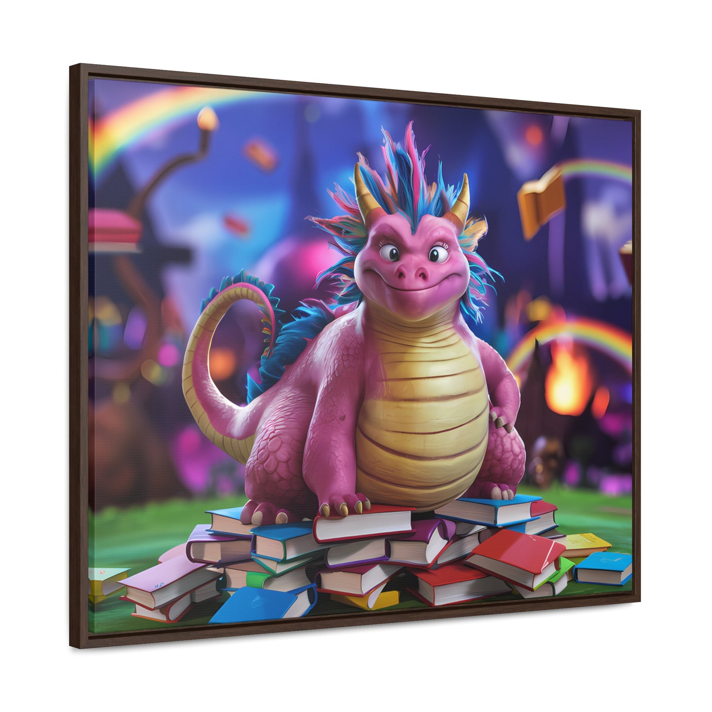 "Guardian of the Magical Library" - Gallery Canvas Wraps, Horizontal Frame