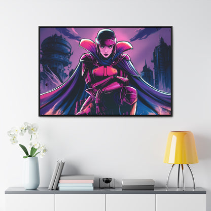 Guardian of the Neon Empire - Gallery Canvas Wraps, Horizontal Frame