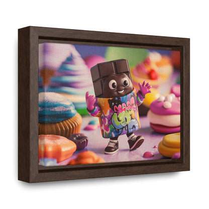 "Choco-Buddy's Sweet Adventure" - Gallery Canvas Wraps, Horizontal Frame