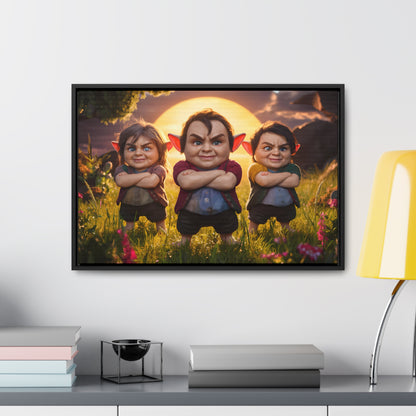 The Mischievous Trio at Sunset - Gallery Canvas Wraps, Horizontal Frame