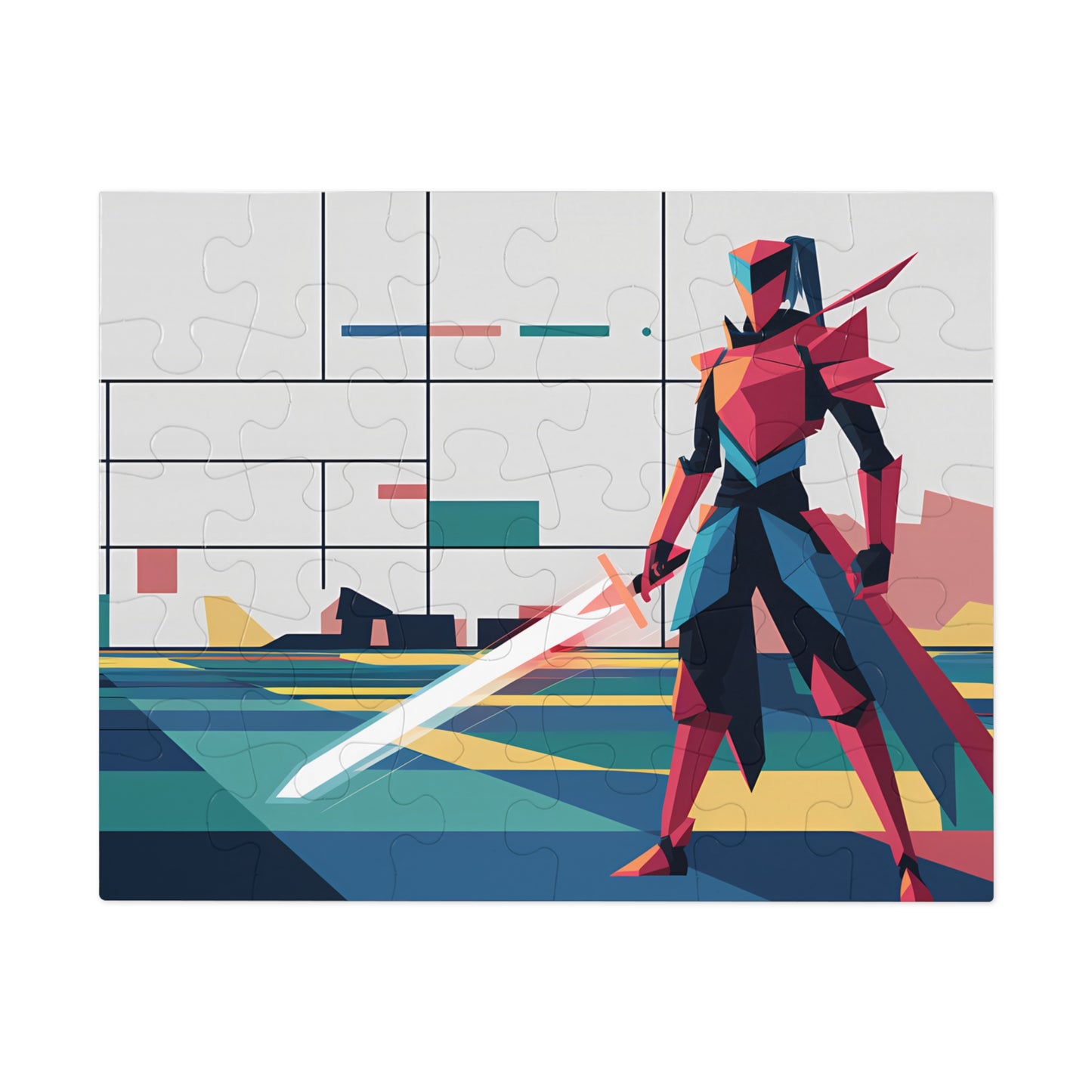 Digital Samurai: Geometric Guardian - Jigsaw Puzzle (30, 110, 252, 500,1000-Piece)