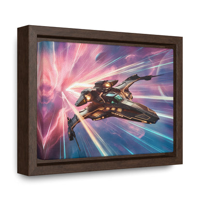 "Starship Through the Cosmic Rift" - Gallery Canvas Wraps, Horizontal Frame