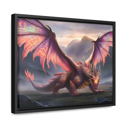 "The Arcane Guardian of the Crimson Peaks" - Gallery Canvas Wraps, Horizontal Frame