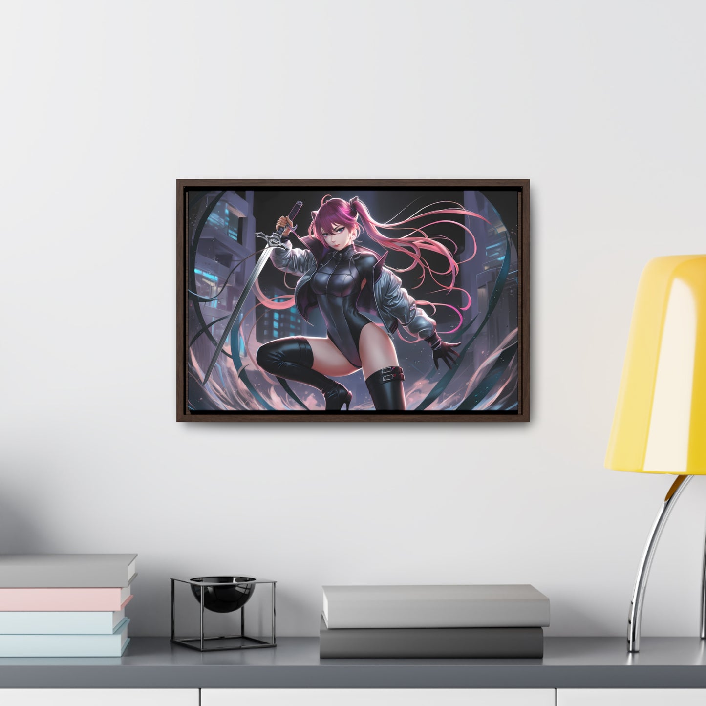 Blade of the Neon Night - Gallery Canvas Wraps, Horizontal Frame