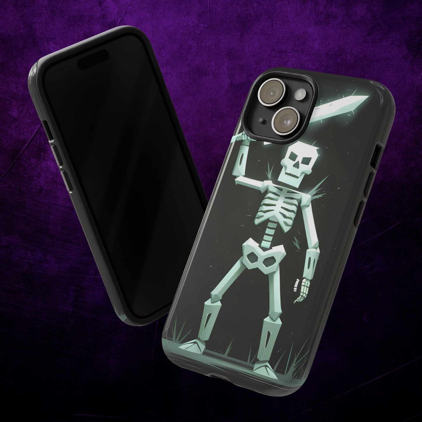 Geometric Skeleton Swordsman - Smartphone Tough Cases