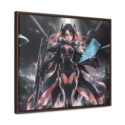 The Sentinel of Neon Skies - Gallery Canvas Wraps, Horizontal Frame