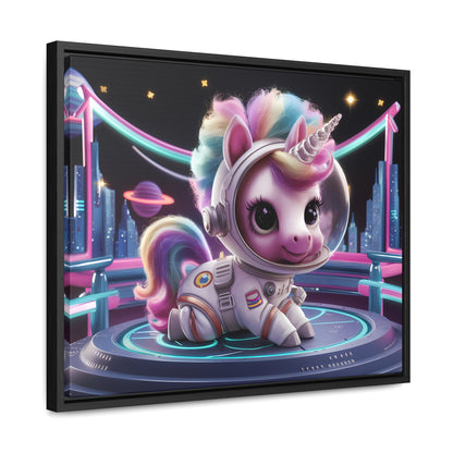 "Galactic Unicorn Explorer" - Gallery Canvas Wraps, Horizontal Frame