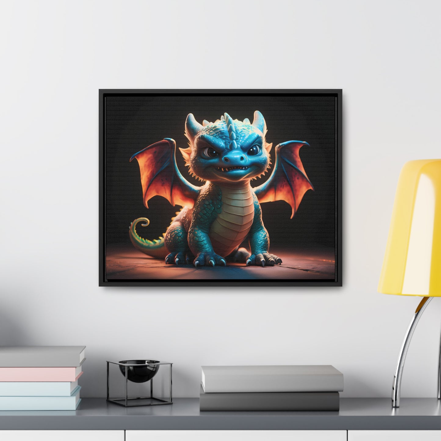 Fierce Baby Dragon Guardian - Gallery Canvas Wraps, Horizontal Frame