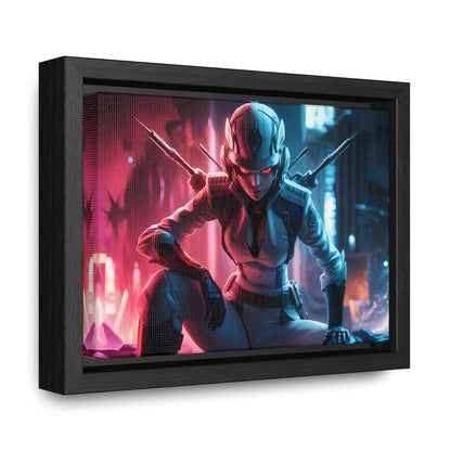 Cybernetic Valkyrie: Neon Enforcer - Gallery Canvas Wraps, Horizontal Frame