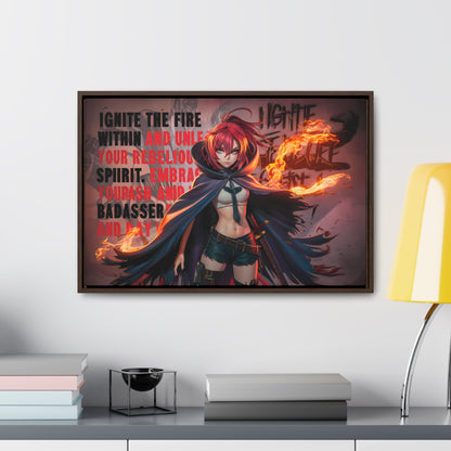 Rebel Flame Warrior - Gallery Canvas Wraps, Horizontal Frame