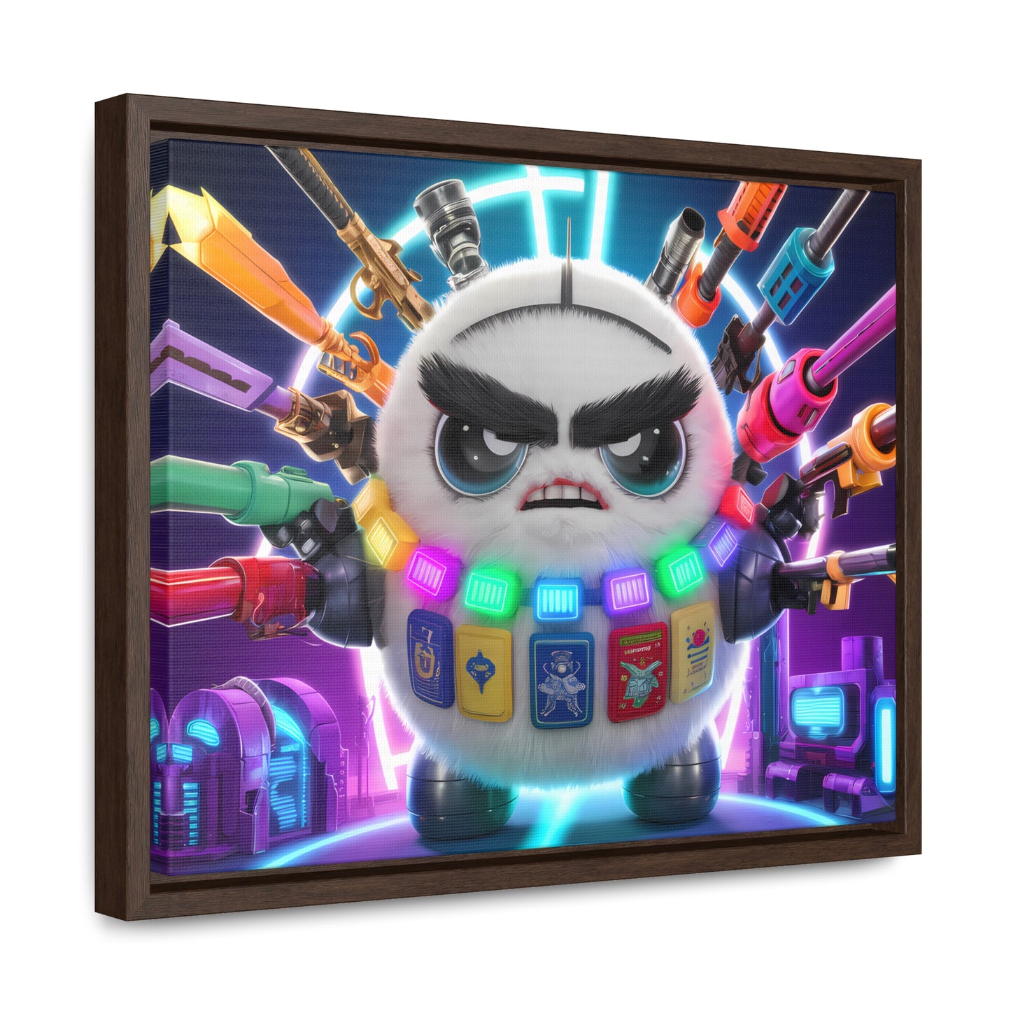 Battle-Ready Fluffbot: The Ultimate Arsenal - Gallery Canvas Wraps, Horizontal Frame