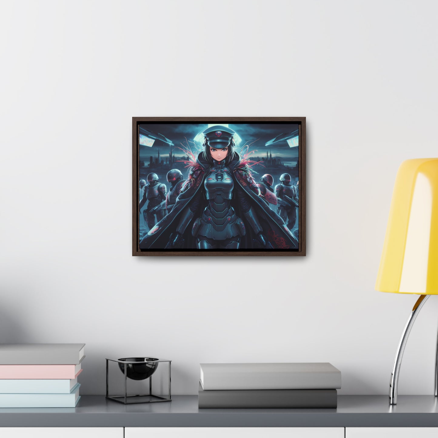 Cybernetic Enforcer: Rise of the Neon Syndicate - Gallery Canvas Wraps, Horizontal Frame