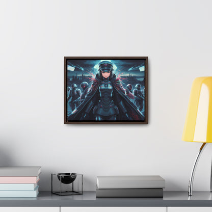 Cybernetic Enforcer: Rise of the Neon Syndicate - Gallery Canvas Wraps, Horizontal Frame