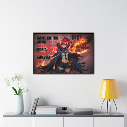 Rebel Flame Warrior - Gallery Canvas Wraps, Horizontal Frame