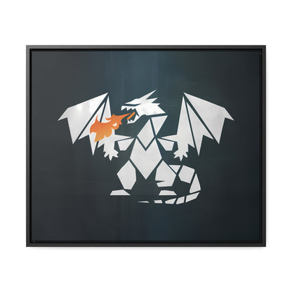 Origami Dragon Flame - Gallery Canvas Wraps, Horizontal Frame