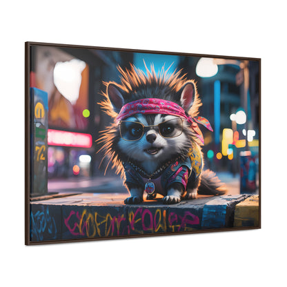 Rebel Pup on the Streets - Gallery Canvas Wraps, Horizontal Frame