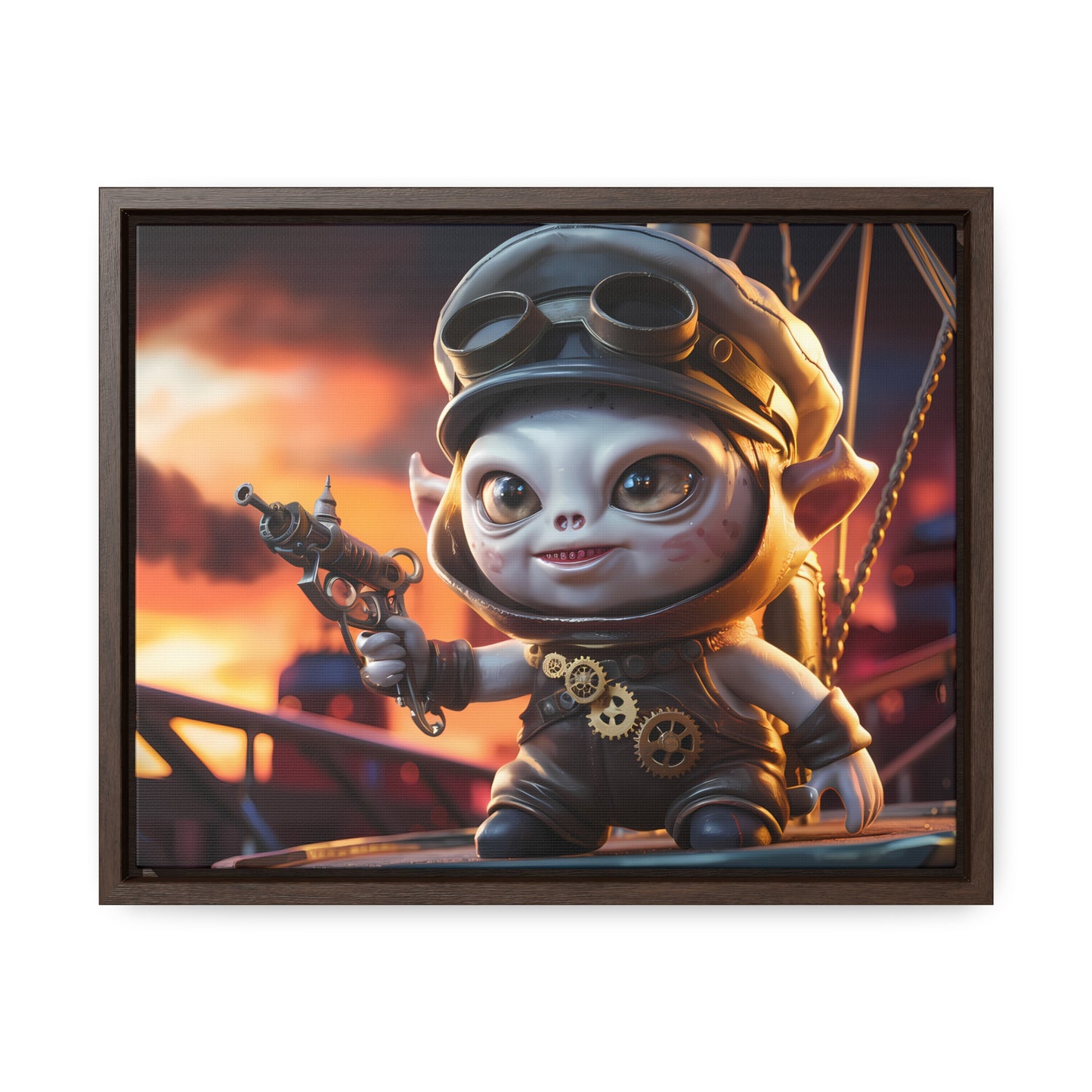 Steampunk Goblin Commander at Dusk - Gallery Canvas Wraps, Horizontal Frame