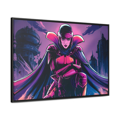 Guardian of the Neon Empire - Gallery Canvas Wraps, Horizontal Frame